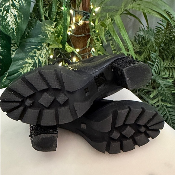 Cape Robbin Black Sequin Lace-Up Boots - Picture 5 of 8